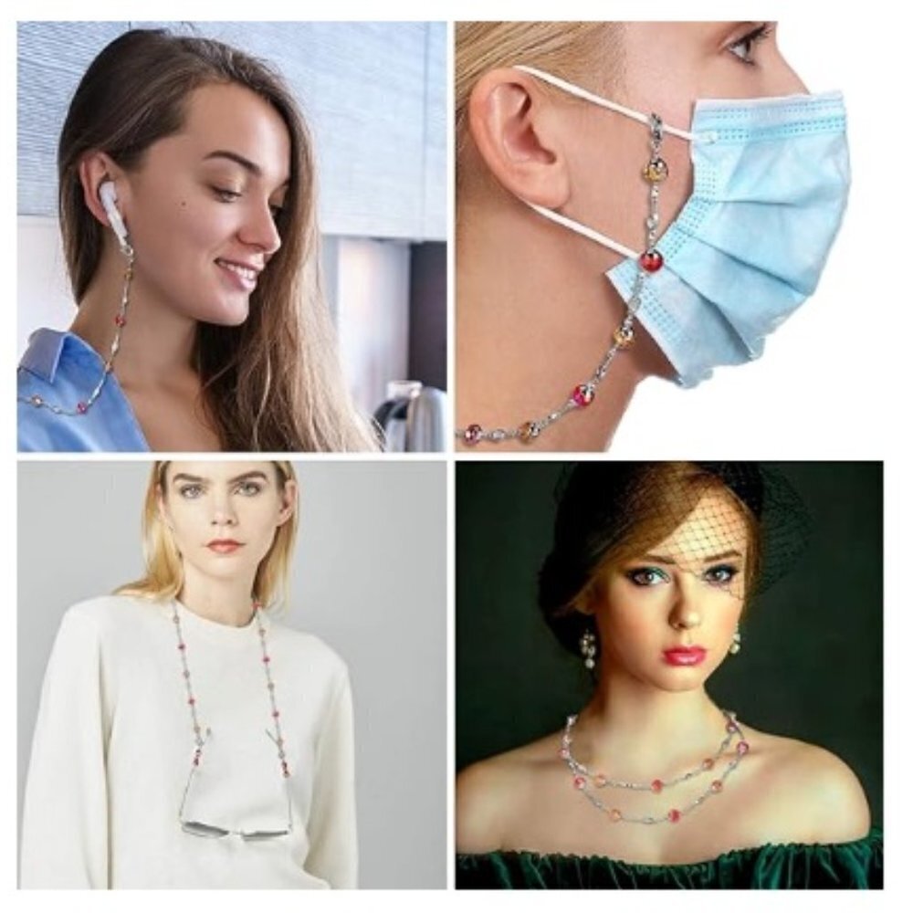 Anti-Lost Strap Compatible with Airpods, 4-in-1 Lanyard/Necklace/Eyeglasses